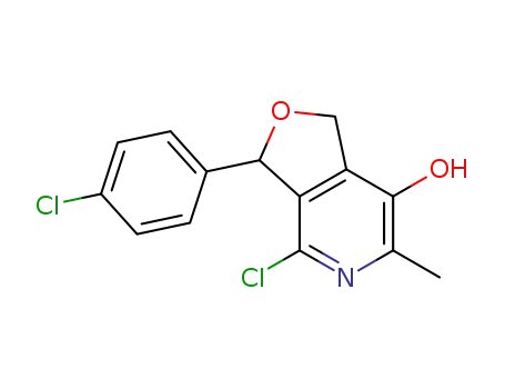 Molecular Structure of 96908-94-0 (1,3-dihydro-3-p.chlorophenyl-4-chloro-6-methyl-7-hydroxy-furo-(3,4-c)-pyridine)