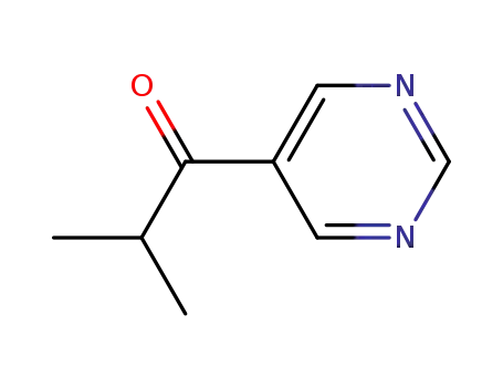 Molecular Structure of 103686-54-0 (1-Propanone, 2-methyl-1-(5-pyrimidinyl)- (9CI))