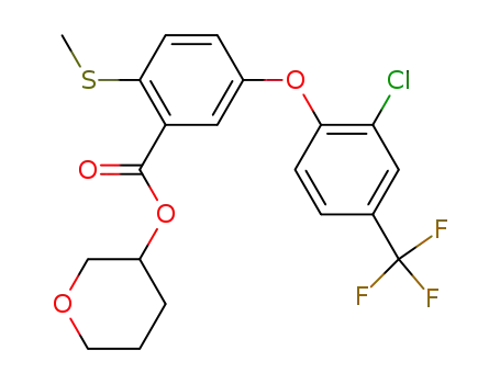 Molecular Structure of 106967-46-8 (3-tetrahydropyranyl 2-methylthio-5-(2-chloro-4-trifluoromethylphenoxy)benzoate)