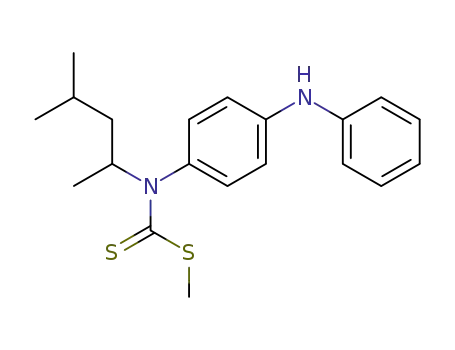 Molecular Structure of 118745-59-8 (N-(4-anilinophenyl)-N-(1,3-dimethyl-butyl)-dithiocarbamate methyl ester)