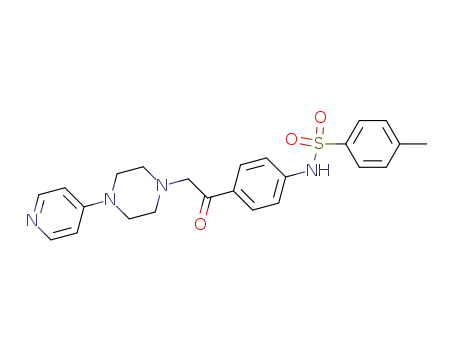Molecular Structure of 166950-34-1 (N-[4-[2-[4-(4-pyridyl)piperazin-1-yl]acetyl]phenyl]-4-methylphenylsulphonamide)