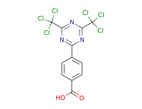 Molecular Structure of 125775-50-0 (Benzoic acid, 4-[4,6-bis(trichloromethyl)-1,3,5-triazin-2-yl]-)