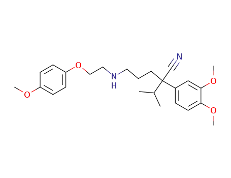 Molecular Structure of 103523-37-1 (Alpha-isopropyl-alpha-[3-[N-[2-(4-methoxyphenoxy)ethyl]amino]-propyl]-3,4-dimethoxyphenylacetonitrile)