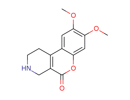 Molecular Structure of 59456-03-0 (8,9-dimethoxy-1,2,3,4-tetrahydro-5H-chromeno[3,4-c]pyridin-5-one)
