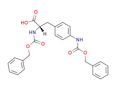 Molecular Structure of 14608-95-8 (L-Phenylalanine,
N-[(phenylmethoxy)carbonyl]-4-[[(phenylmethoxy)carbonyl]amino]-)