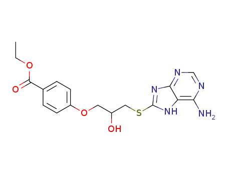 6-amino-8-{[[3-(4-ethoxycarbonyl)phenoxy-2-hydroxy]propyl]-thio}purine