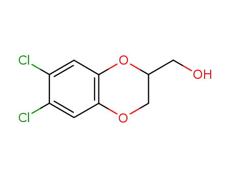 Molecular Structure of 2164-37-6 ((6,7-dichloro-2,3-dihydro-1,4-benzodioxin-2-yl)methanol)