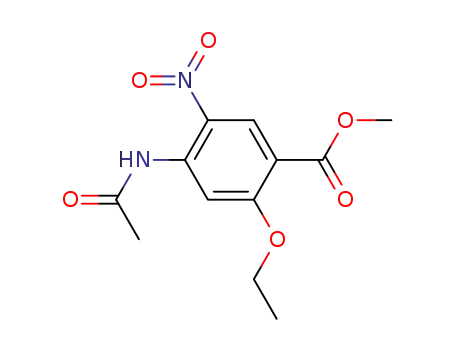 Molecular Structure of 86718-16-3 (4-(AcetylaMino)-2-ethoxy-5-nitrobenzoic Acid Methyl Ester)