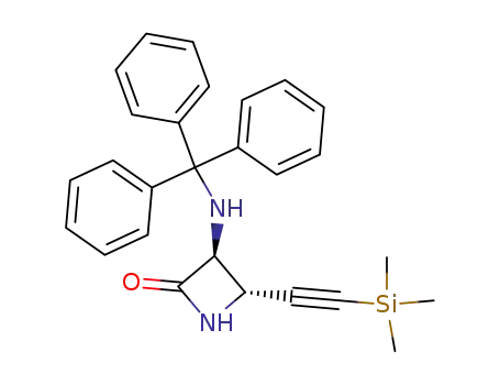 (3S,trans)-4-trimethylsilylethynyl-3-triphenylmethylamino-2-azetidinone