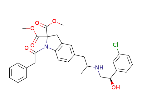 5-{2-[2-(3-Chloro-phenyl)-2(R)-hydroxy-ethylamino]-propyl}-1-phenylacetyl-1,3-dihydro-indole-2,2-dicarboxylic acid dimethyl ester