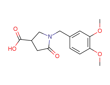 Molecular Structure of 96449-64-8 (1-(3,4-Dimethoxy-benzyl)-5-oxo-pyrrolidine-3-carboxylic acid)
