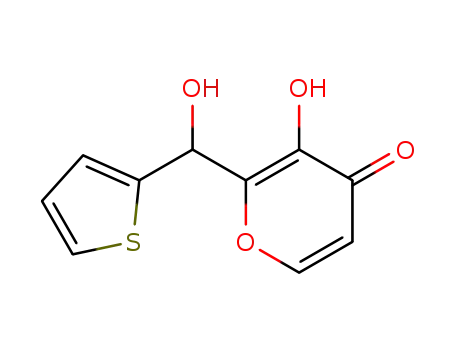 Molecular Structure of 189566-68-5 (4H-Pyran-4-one, 3-hydroxy-2-(hydroxy-2-thienylmethyl)-)