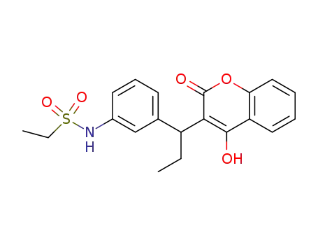 Molecular Structure of 166282-46-8 (Ethanesulfonamide,
N-[3-[1-(4-hydroxy-2-oxo-2H-1-benzopyran-3-yl)propyl]phenyl]-)