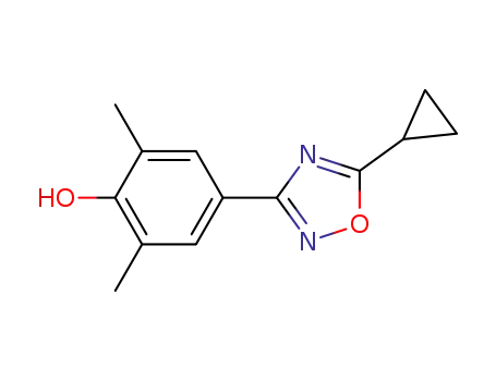 Molecular Structure of 173900-28-2 (2,6-Dimethyl-4-[(5-cyclopropyl)-1,2,4-oxadiazol-3-yl]phenol)