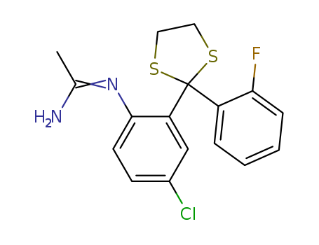 4-chloro-2[2-(2-fluorophenyl)-1,3-dithiolan-2-yl]-N-(1-aminoethylidene) benzenamine
