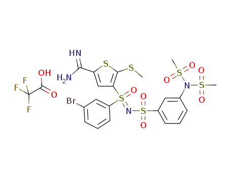 4-[S-(3-bromophenyl)-N-(3-{N,N-bismethanesulfonylamino}benzene-sulfonyl)sulfoximino]-5-methylsulfanyl-thiophene-2-carboxamidine trifluoroacetate