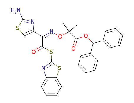 2-(2-amino-4-thiazolyl)-(Z)-2-[(1-diphenylmethoxycarbonyl-1-methylethoxy)imino]thioacetic acid-S-benzothiazol-2-ylester