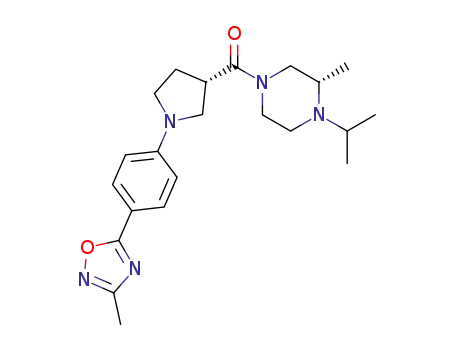 (2S)-2-methyl-1-(1-methylethyl)-4-({(3S)-1-[4-(3-methyl-1,2,4-oxadiazol-5-yl)phenyl]-3-pyrrolidinyl}carbonyl)piperazine
