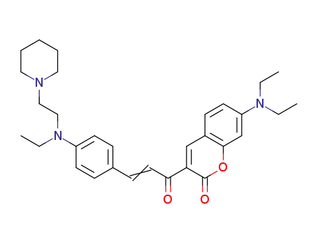 7-diethylamino-3-(3-(N-ethyl-N-(2-piperidinoethyl)-4-aminophenyl)propenoyl)coumarin