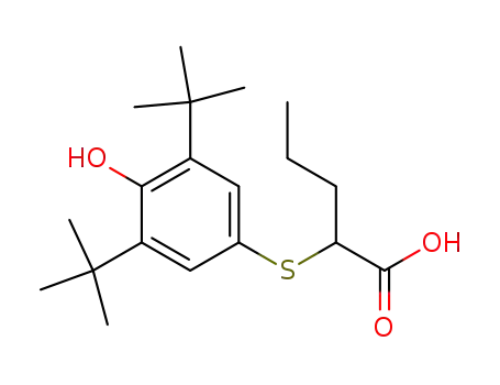 Molecular Structure of 63179-06-6 (2-[[3,5-bis(1,1-dimethylethyl)-4-hydroxy phenyl]thio]pentanoic acid)