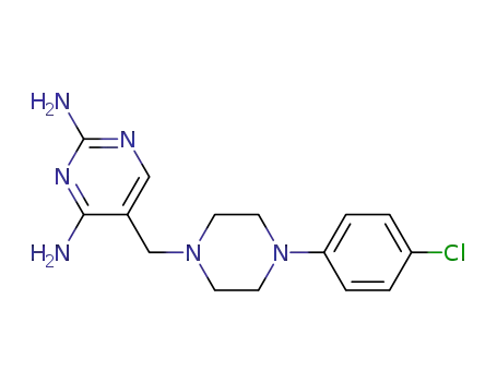 Molecular Structure of 189744-68-1 (2,4-Pyrimidinediamine, 5-[[4-(4-chlorophenyl)-1-piperazinyl]methyl]-)