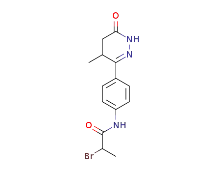 Molecular Structure of 69635-73-0 (Propanamide,
2-bromo-N-[4-(1,4,5,6-tetrahydro-4-methyl-6-oxo-3-pyridazinyl)phenyl]-)