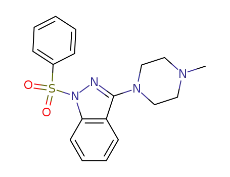 Molecular Structure of 131634-44-1 (1H-Indazole,3-(4-methyl-1-piperazinyl)-1-(phenylsulfonyl)-)