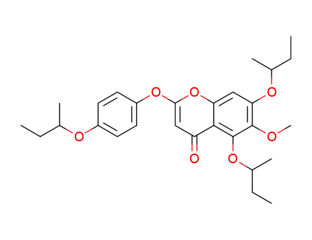 Molecular Structure of 144553-57-1 (4H-1-Benzopyran-4-one,
6-methoxy-5,7-bis(1-methylpropoxy)-2-[4-(1-methylpropoxy)phenoxy]-)