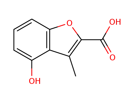 Molecular Structure of 3781-70-2 (2-Benzofurancarboxylic acid, 4-hydroxy-3-methyl-)