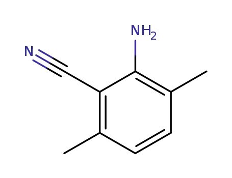 Molecular Structure of 90557-26-9 (Benzonitrile, 2-amino-3,6-dimethyl- (9CI))