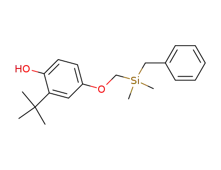 Molecular Structure of 188579-12-6 (Phenol, 2-(1,1-dimethylethyl)-4-[[dimethyl(phenylmethyl)silyl]methoxy]-)