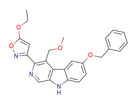 Molecular Structure of 122751-81-9 (6-benzyloxy-3-(5-ethoxy-3-isoxazolyl)-4-methoxymethyl-β-carboline)