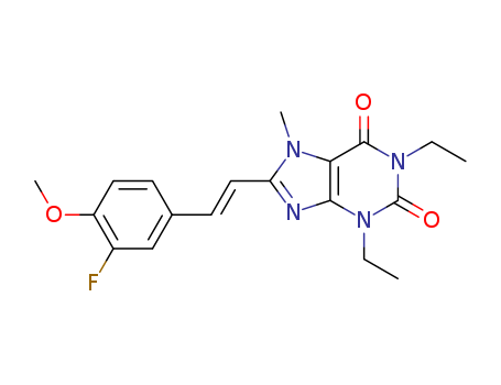 (E)-1,3-DIETHYL-8-(3-FLUORO-4-METHOXYSTYRYL)-7-METHYLXANTHINECAS
