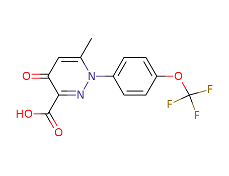 Molecular Structure of 98159-12-7 (3-Pyridazinecarboxylic acid,
1,4-dihydro-6-methyl-4-oxo-1-[4-(trifluoromethoxy)phenyl]-)
