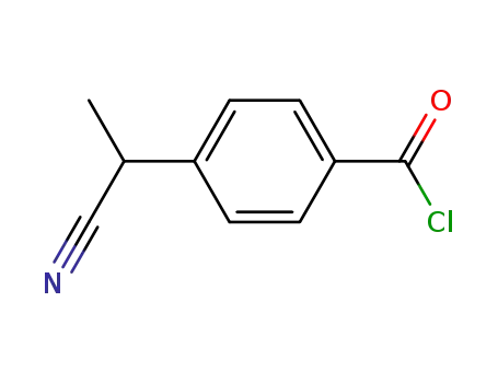 Molecular Structure of 131048-66-3 (Benzoyl chloride, 4-(1-cyanoethyl)- (9CI))