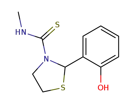 Molecular Structure of 103076-29-5 (3-Thiazolidinecarbothioamide, 2-(2-hydroxyphenyl)-N-methyl-)