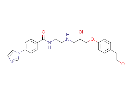Molecular Structure of 128263-89-8 (N-[2-[[2-Hydroxy-3-(4-(2-methoxyethyl)phenoxy)propyl]amino]ethyl]-4-(1H-imidazol-1-yl)benzamide)