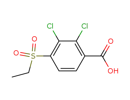 Molecular Structure of 105917-76-8 (2,3-Dichloro-4-(ethylsulfonyl)benzoic acid)