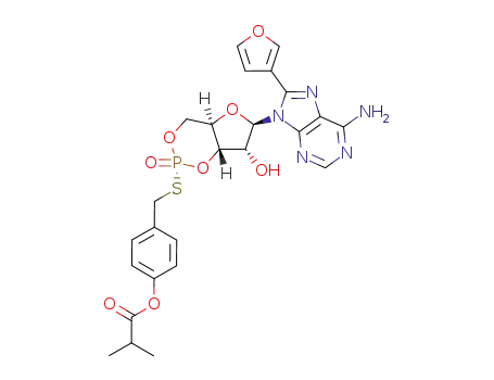 S-4-(isobutyryloxy)benzyl (Rp)-8-(3-furyl)adenosine-3',5'-cyclic phosphorothioate