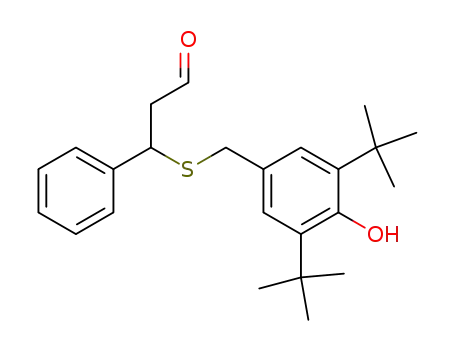 Molecular Structure of 99762-02-4 (3-(3,5-di-t.butyl-4-hydroxybenzylthio)-3-phenylpropionaldehyde)