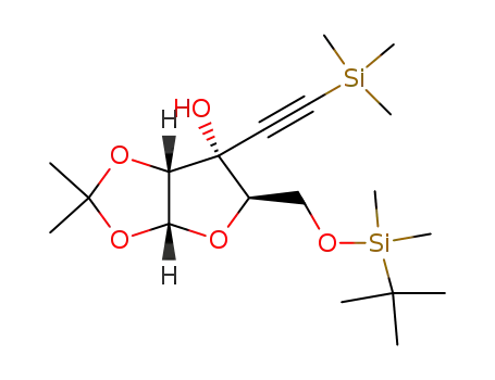 5-O-tert-butyldimethylsilyl-1,2-O-isopropylidene-3-C-(2-trimethylsilylethynyl)-α-D-ribofuranose