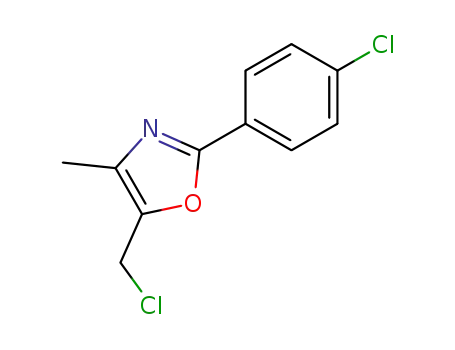 Molecular Structure of 109544-39-0 (5-(CHLOROMETHYL)-2-(4-CHLOROPHENYL)-4-METHYLOXAZOLE)