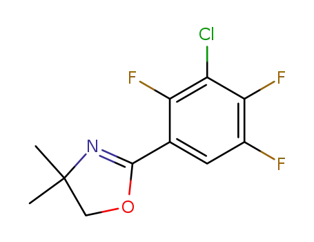 Molecular Structure of 125290-76-8 (2-(3-CHLORO-2,4,5-TRIFLUOROPHENYL)-4,5-DIHYDRO-4,4-DIMETHYLOXAZOLE)