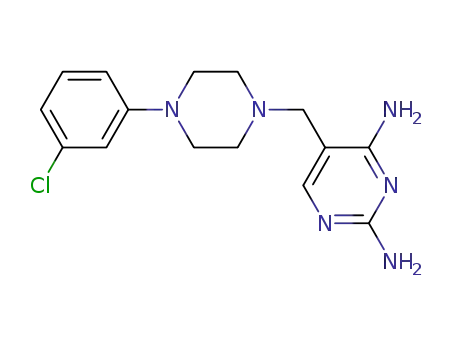 Molecular Structure of 189744-71-6 (2,4-Pyrimidinediamine, 5-[[4-(3-chlorophenyl)-1-piperazinyl]methyl]-)