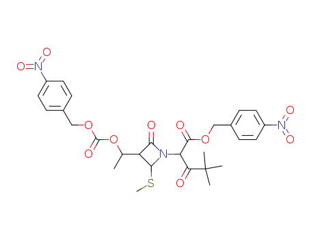 p-Nitrobenzyl 4,4-dimethyl-2-[4-methylthio-3-(1-(p-nitrobenzyloxy-carbonyloxy)-ethyl)-2-oxo-azetidinyl]-3-oxopentanoate