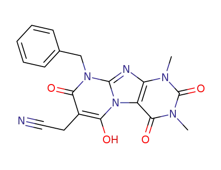9-Benzyl-1,3-dimethyl-6-hydroxy-7-cyanomethyl-9H-8-oxopyrimido[2,1-f]purine-2,4-dione