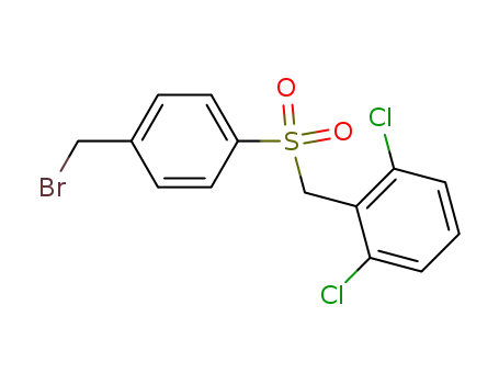 Molecular Structure of 175202-80-9 (4-(2,6-Dichlorobenzylsulphonyl)benzylbromide, tech.)