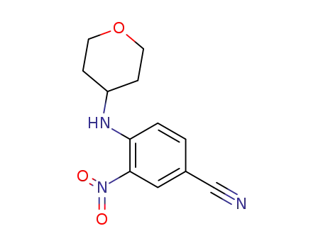 Molecular Structure of 320406-00-6 (3-nitro-4-(tetrahydropyran-4-ylamino)benzonitrile)