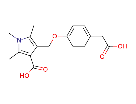 Molecular Structure of 63050-16-8 (1H-Pyrrole-3-carboxylic acid,
4-[[4-(carboxymethyl)phenoxy]methyl]-1,2,5-trimethyl-)