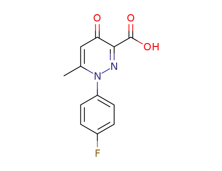 Molecular Structure of 68254-12-6 (3-Pyridazinecarboxylic acid,
1-(4-fluorophenyl)-1,4-dihydro-6-methyl-4-oxo-)